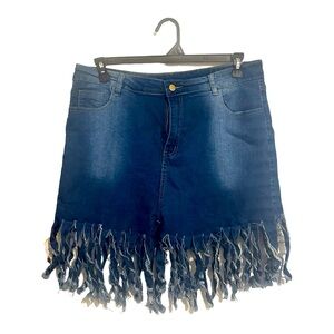 Blue denim shorts